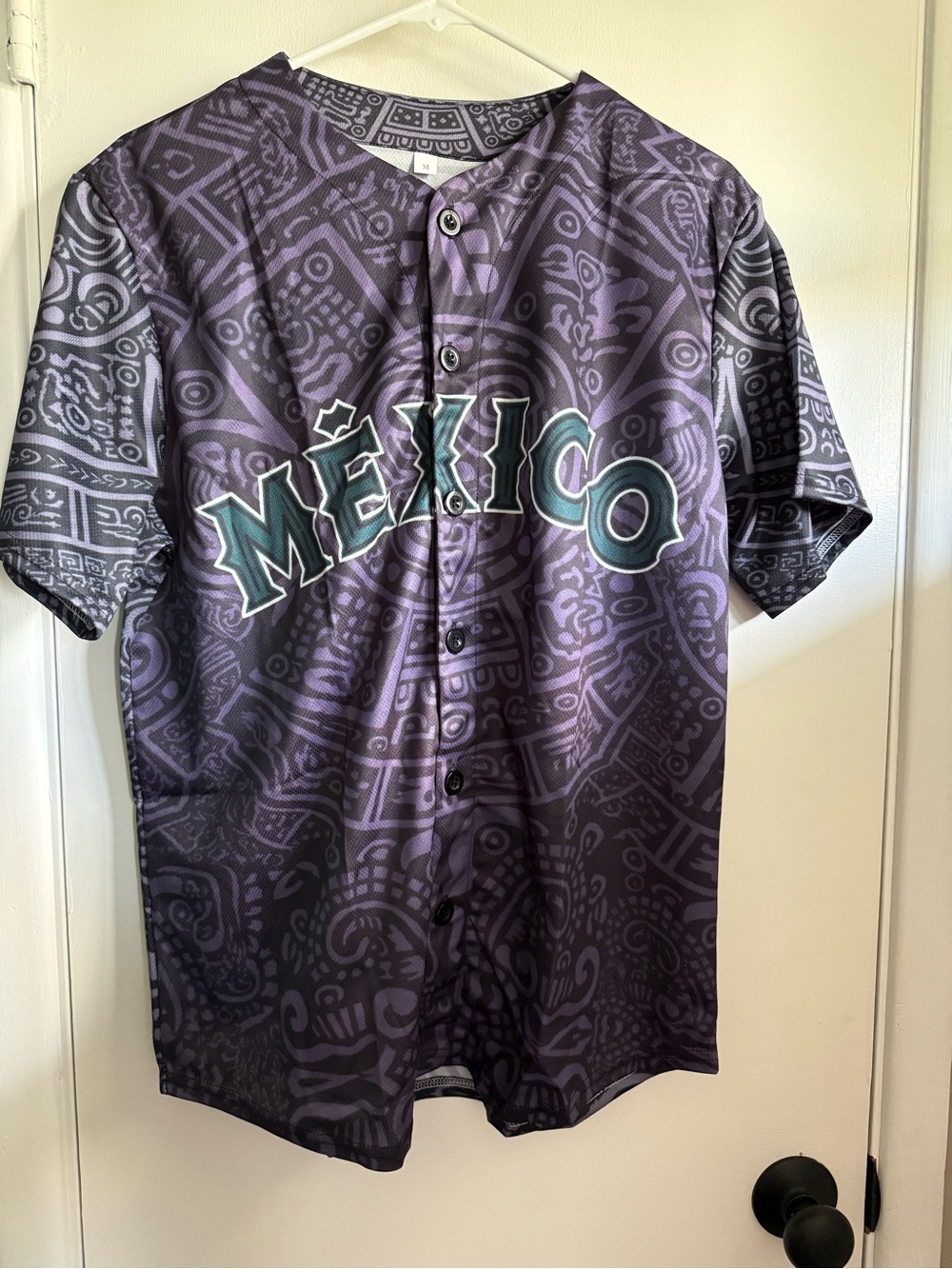 México Printed Graphic Aztec Baseball Jersey - Unbranded NWT